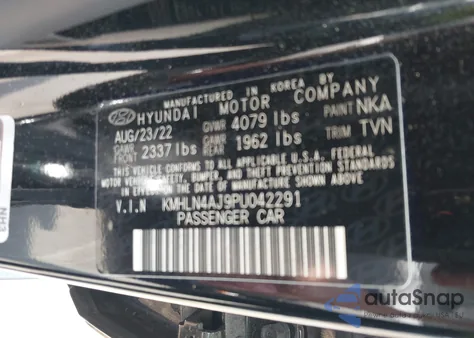 2023 Hyundai Elantra Hybrid Limited from USA, damaged, VIN KMHLN4AJ9PU042291
